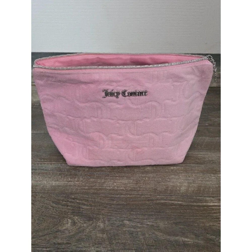 Juicy Couture Light Pink Quilted Logo Cosmetic Pouch